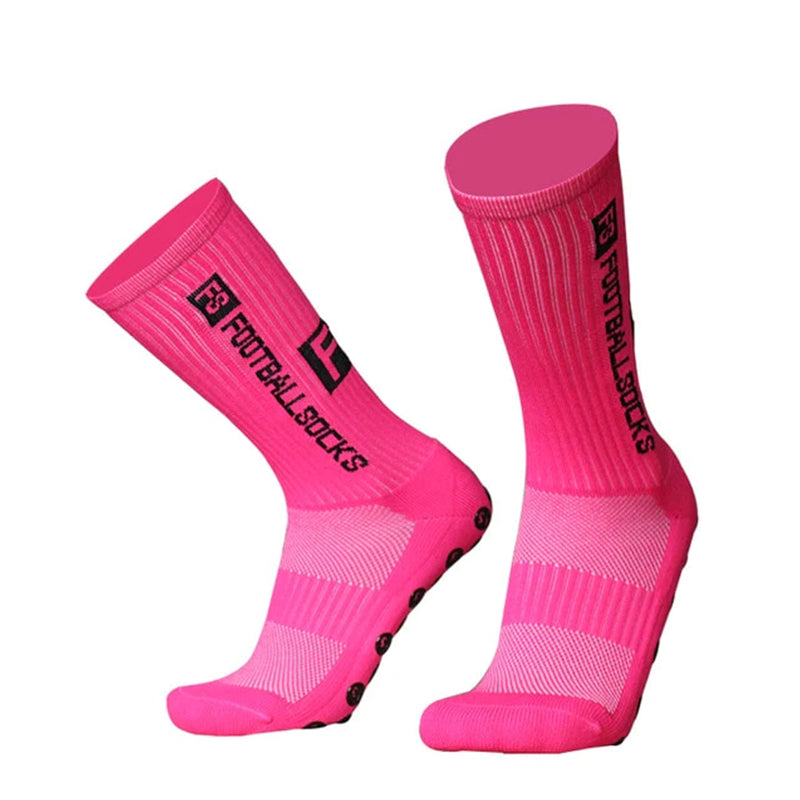 Unisex halkfria fotbollsstrumpor, ergonomisk design i svart färg för stabilitet och komfort på planen, storlek 38-45.