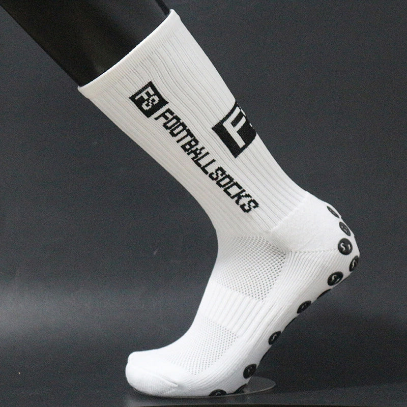 Unisex halkfria fotbollsstrumpor, ergonomisk design i svart färg för stabilitet och komfort på planen, storlek 38-45.