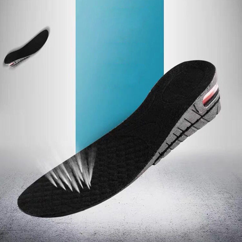 Unisex höjande innersula med luftkudde, diskret design, justerbar höjd 3-7,5 cm, bekväm, passar de flesta skomodeller.