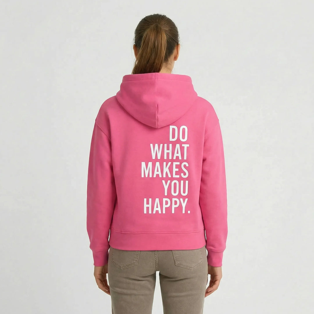 Bekväm unisex hoodie med ryggtryck. Oversize passform i mjukt material, perfekt för avslappnad stil.
