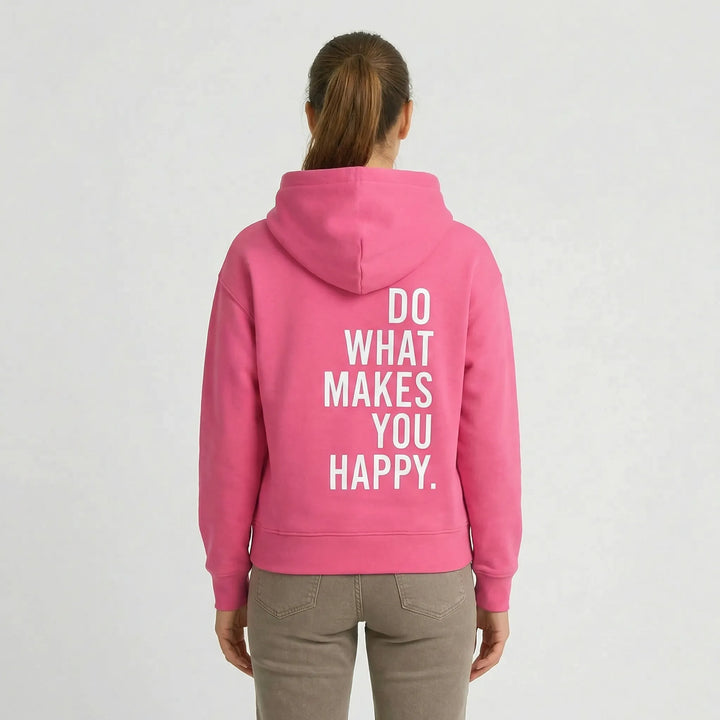 Bekväm unisex hoodie med ryggtryck. Oversize passform i mjukt material, perfekt för avslappnad stil.