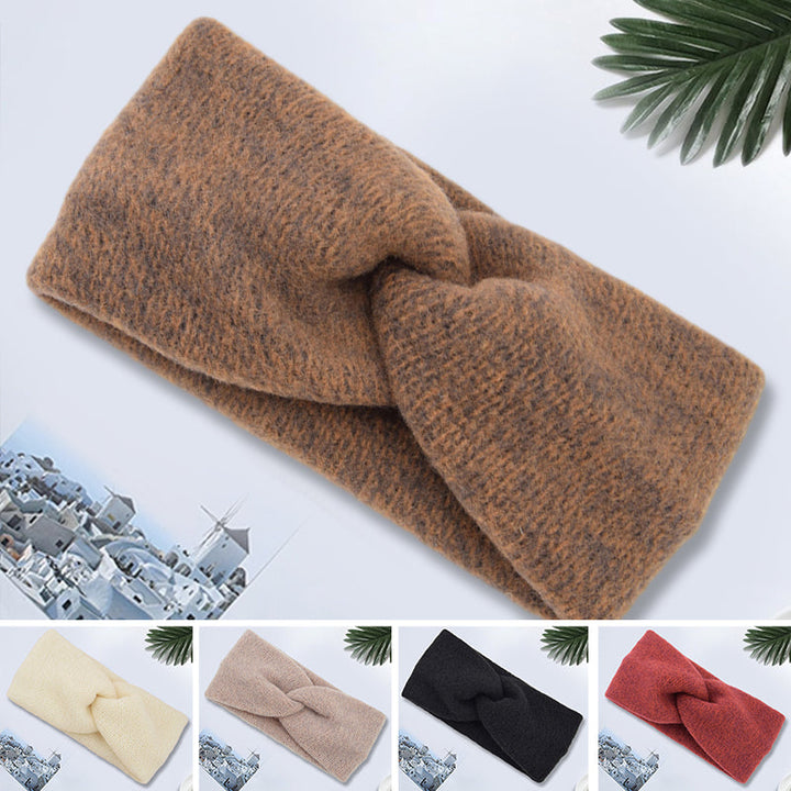 "Unisex huvudband i mjuk ljusrosa babyalpacka, elastisk och stilren design för kalla dagar, dam-accessoar."