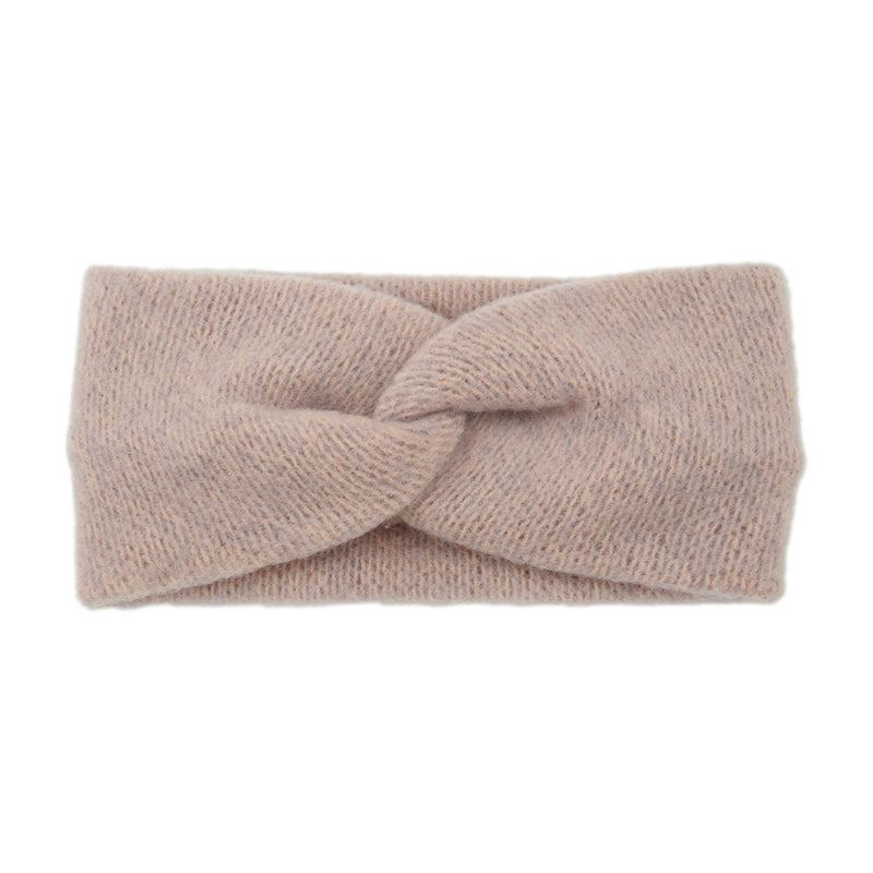 "Unisex huvudband i mjuk ljusrosa babyalpacka, elastisk och stilren design för kalla dagar, dam-accessoar."