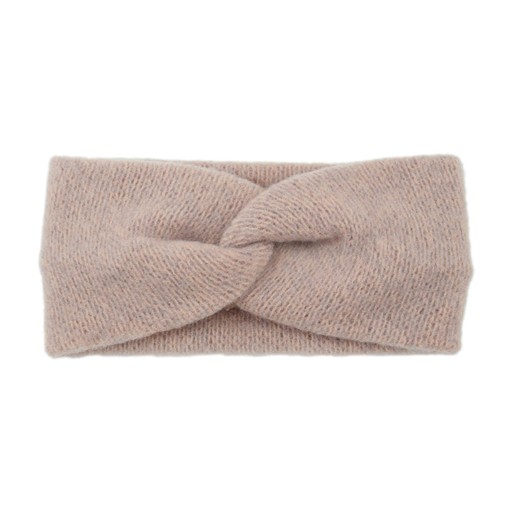 "Unisex huvudband i mjuk ljusrosa babyalpacka, elastisk och stilren design för kalla dagar, dam-accessoar."