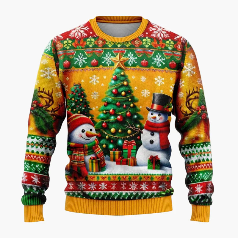 Festlig unisex tröja med tomtar & snögubbar. Idealisk för julklapp och julens alla tillfällen.