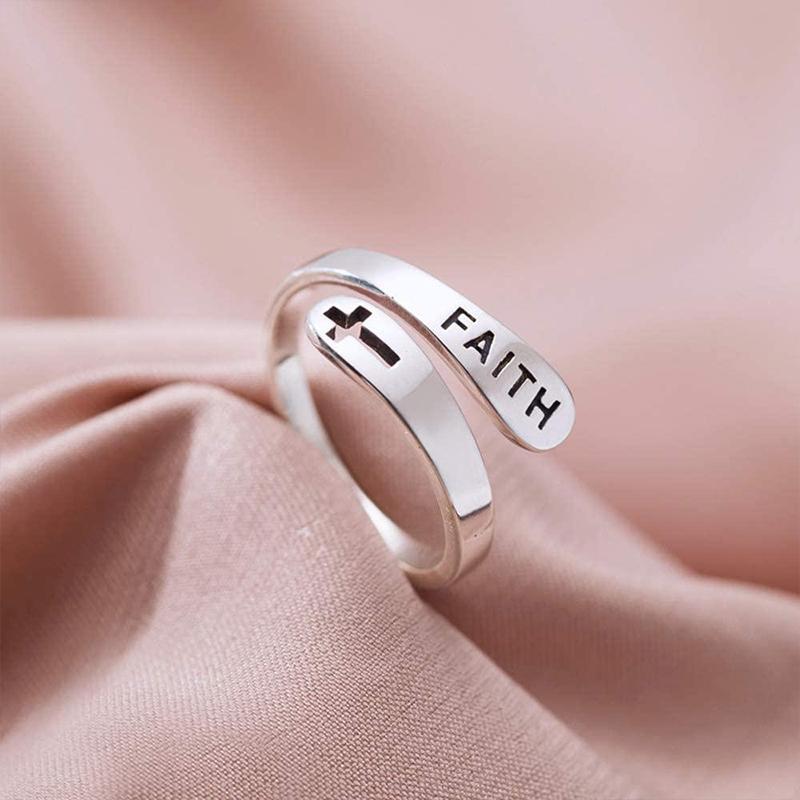 "Unisex justerbar silverring med ihålig korsdesign, elegant och enkel, kompatibel med alla fingrar och stilfull för alla."