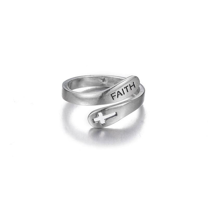 "Unisex justerbar silverring med ihålig korsdesign, elegant och enkel, kompatibel med alla fingrar och stilfull för alla."