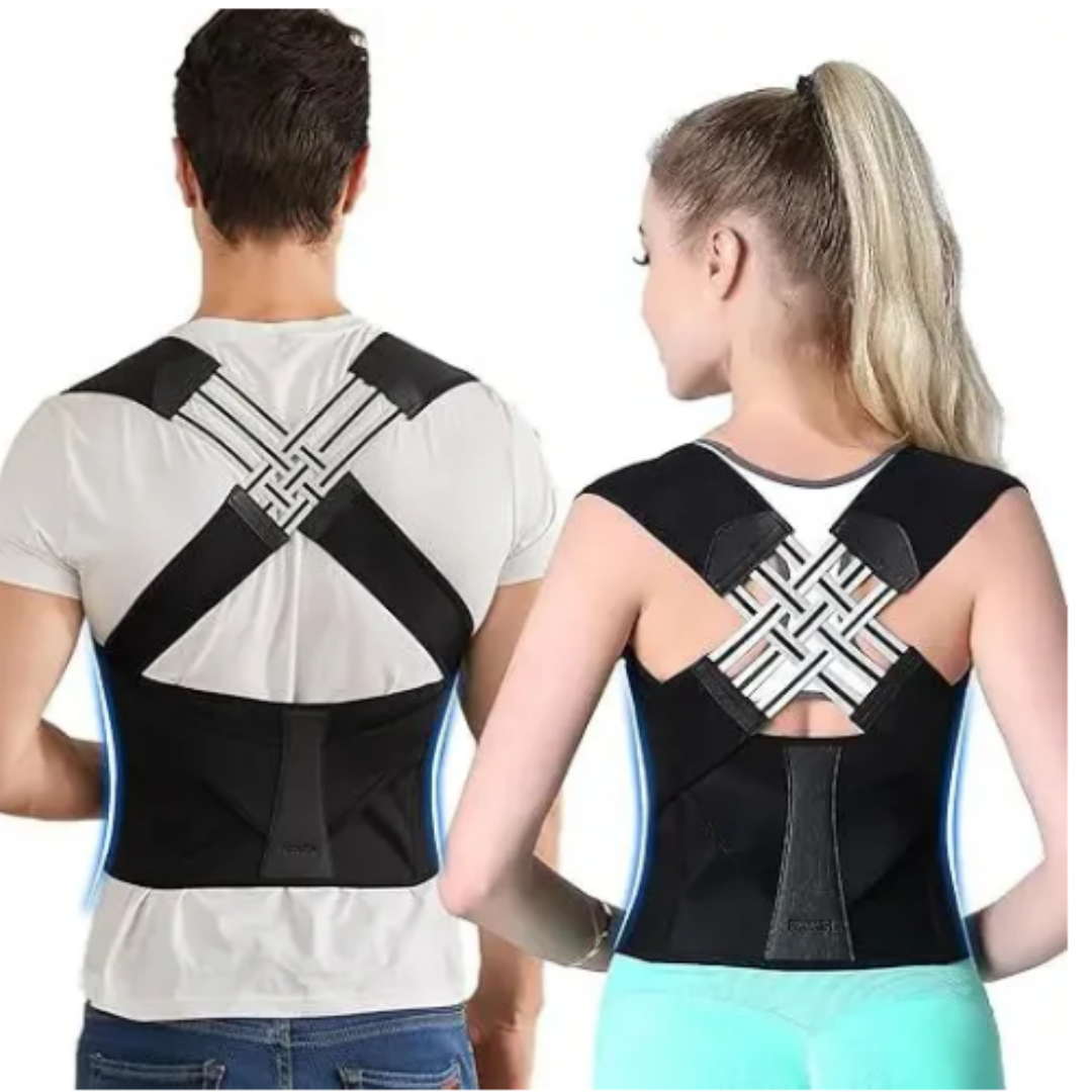 Unisex justerbart hållningsbälte för rygg och axlar, ger bättre kroppshållning och lindrar smärta.