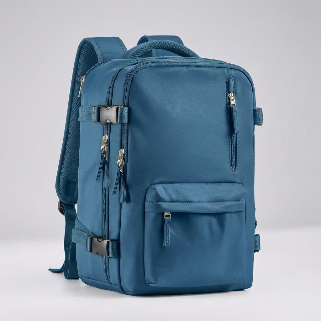 FlightTrek kabinryggsäck med flera fack för organiserad packning. Idealisk som handbagage på flyget.