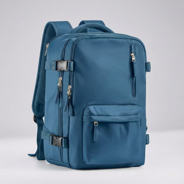 FlightTrek kabinryggsäck med flera fack för organiserad packning. Idealisk som handbagage på flyget.