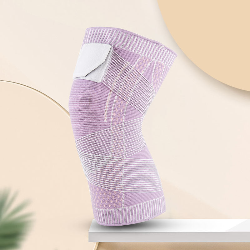 "Unisex knäskydd i andningsbar stickad nylon, ergonomisk design, justerbar passform, finns i olika färger."