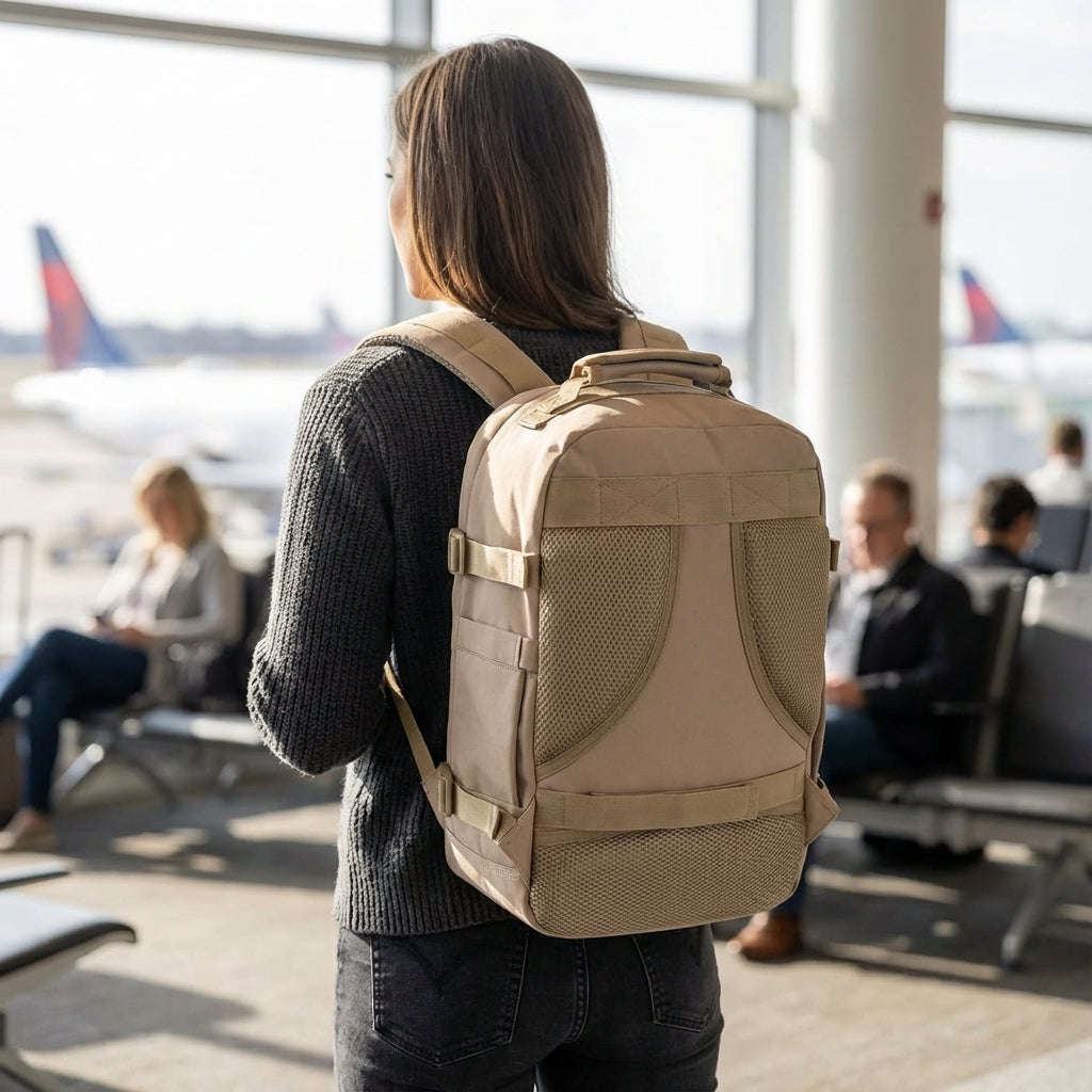 Unisex kompakt reseryggsäck 30 liter, perfekt som handbagage och kabinväska för din nästa flygresa.
