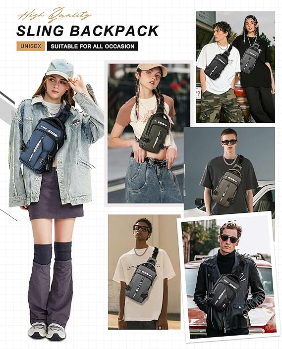 Svart unisex crossbodyväska, en funktionell resväska och organiseringsväska för stad och natur.