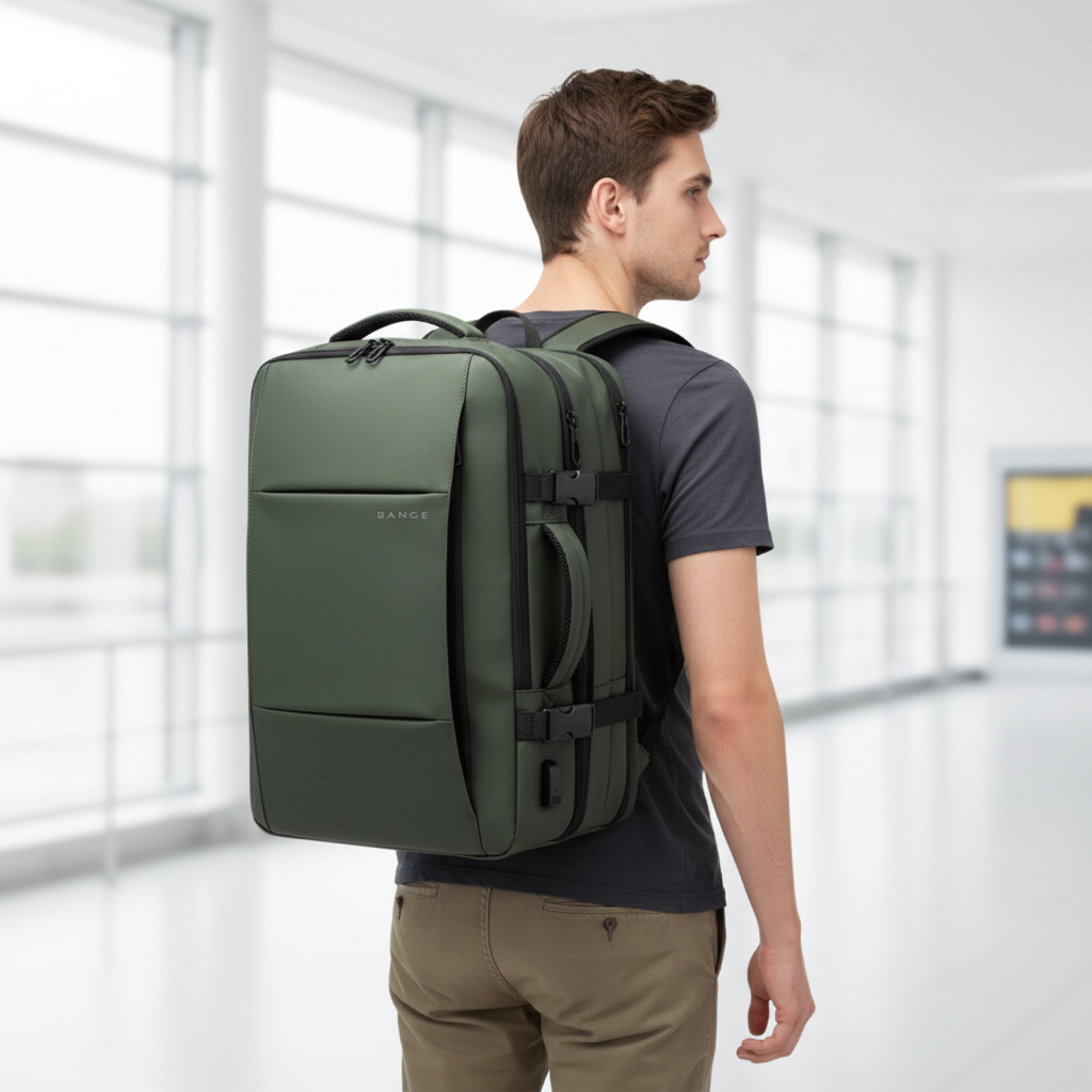 Modern dagryggsäck, unisex, med laptopfack och USB-laddning. Stor kapacitet för en aktiv livsstil.