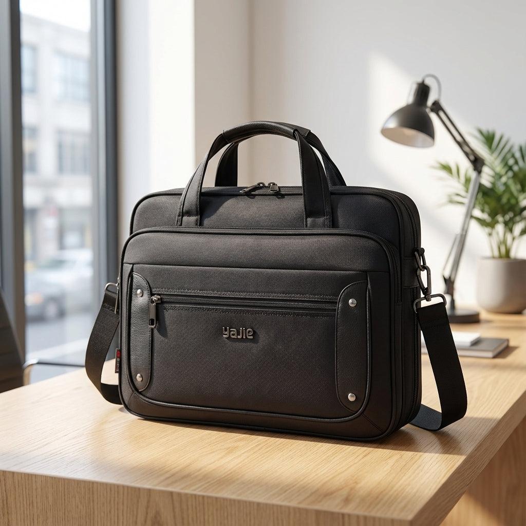 Unisex laptopväska i slitstark canvas för säker transport. Rymlig design med smarta fack, perfekt som pendlarväska.