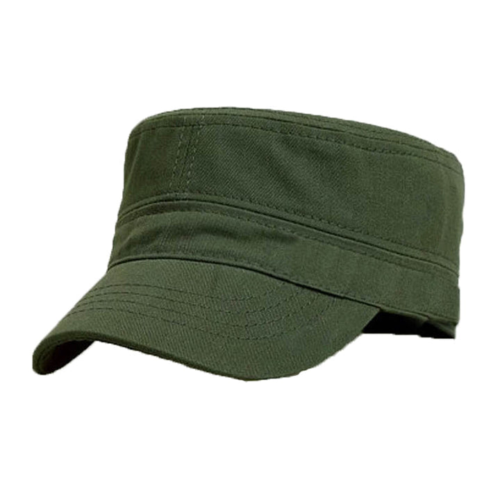 "Unisex luftig bomull armékeps med brett solskydd och justerbart metallspänne för andningsbar komfort i klassisk stil."