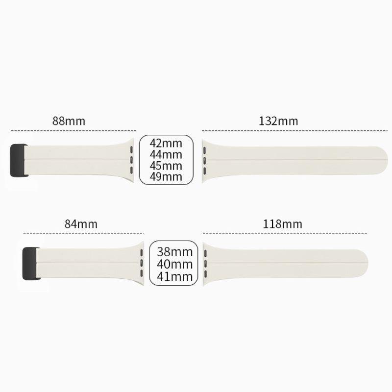 Unisex magnetiskt armband i mjukt silikon med starkt magnetspänne för iWatch, stilrent och justerbart för perfekt passform.