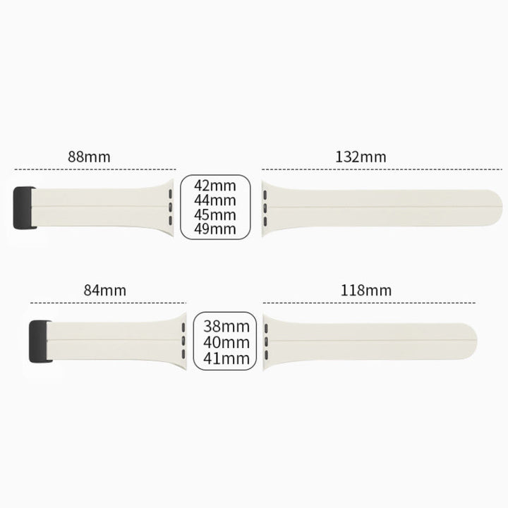 Unisex magnetiskt armband i mjukt silikon med starkt magnetspänne för iWatch, stilrent och justerbart för perfekt passform.