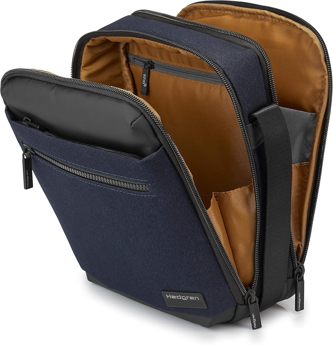 Stilren unisex messengerväska CarryGuard. Med smart organiserare och RFID-skydd för ordning och säkerhet i vardagen.
