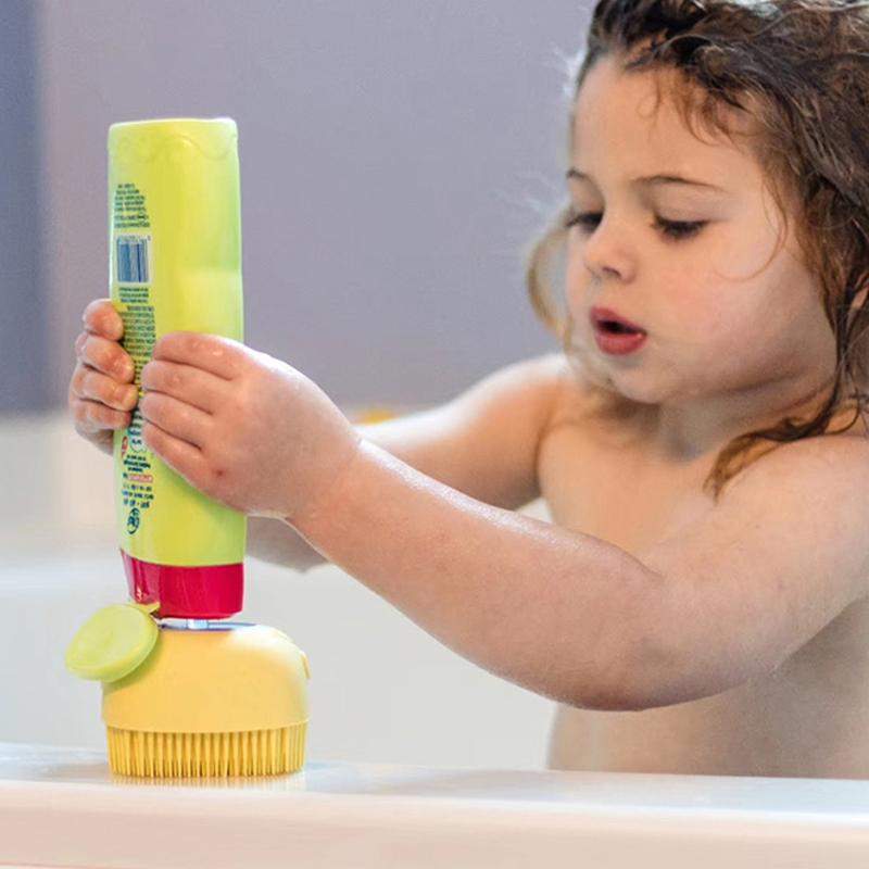 Unisex mjuk silikon badmassageborste i flera färger, ergonomisk design, perfekt för daglig vård och rengöring.