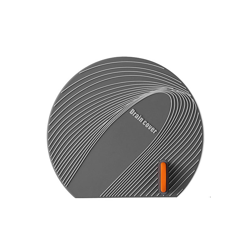 "Unisex mörkgrå silikonlock för avlopp; stilrent avloppsskydd med handtag, hårfångande design för duschavlopp."