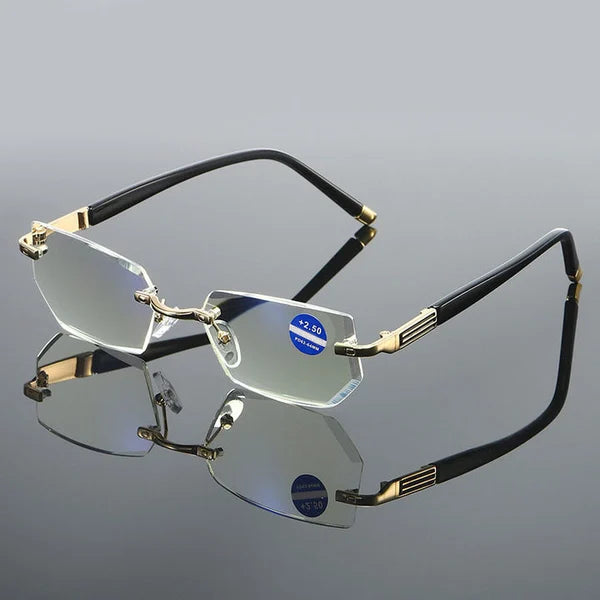 Unisex eyewear: Multifokala läsglasögon med anti-blåljus för skarp syn och åldersanpassad komfort.
