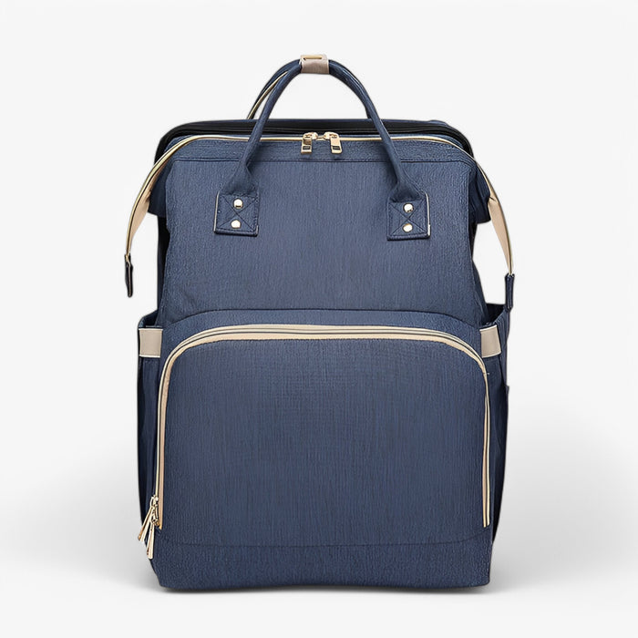 Robust unisex skötväska med utdragbar babysäng. Perfekt för dagsutflykter eller längre resor.