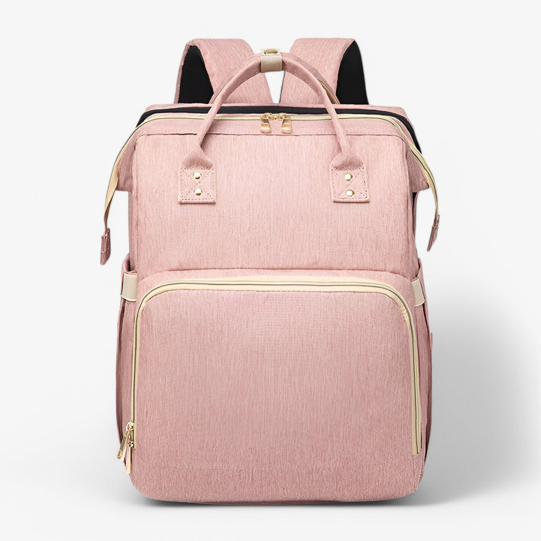 Present till nyfödd: Unisex skötväska med praktisk utfällbar bärbar babysäng. Vattenresistent.