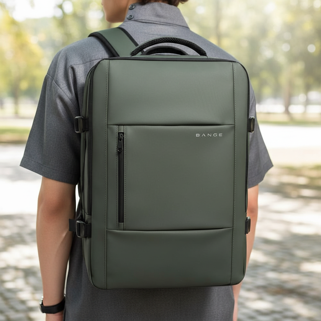 Unisex MultiUse reseryggsäck med flexibel volym, perfekt för packning, dagsturer och arbete. Vattentålig.