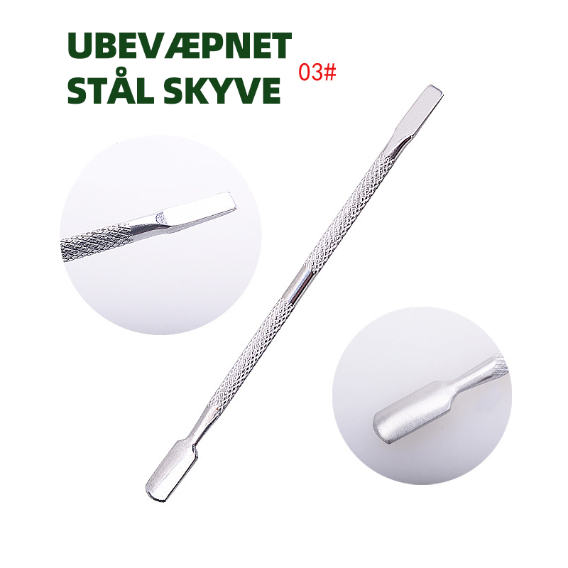 "Unisex nagelvårdset, rostfritt stål, ergonomisk design, precisionsresultat, fyra verktyg för optimal vård."