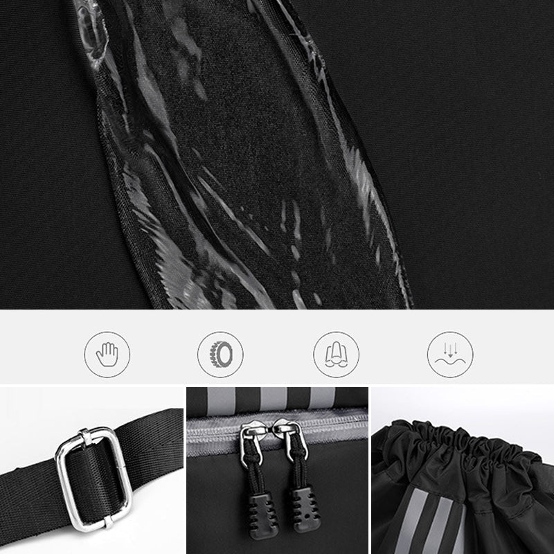 "Unisex nylonryggsäck med ljusgrå dragsko, justerbara remmar och slitstarkt tyg, idealisk för vardagliga äventyr."