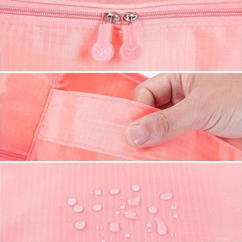 "Unisex packkuber 6-pack, olika storlekar med mesh- och handtagsdesign i färgglad polyester, travel accessories."