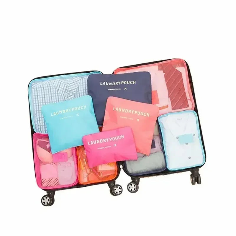 Komplett set med packningskuber i olika storlekar. Flexibel förvaring för all packning i resväskan.