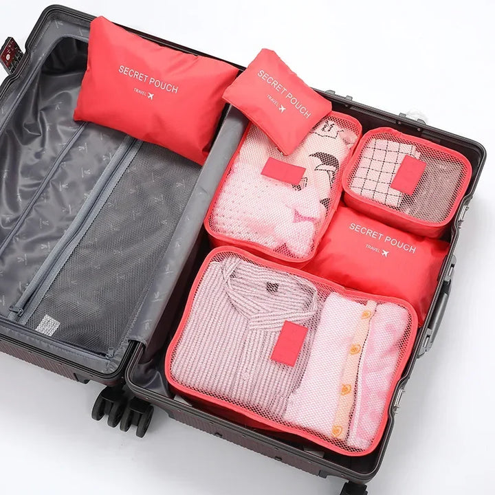 Enkel hantering av packningskub med dragkedja. Smart resetillbehör för unisex packning i resväskan.