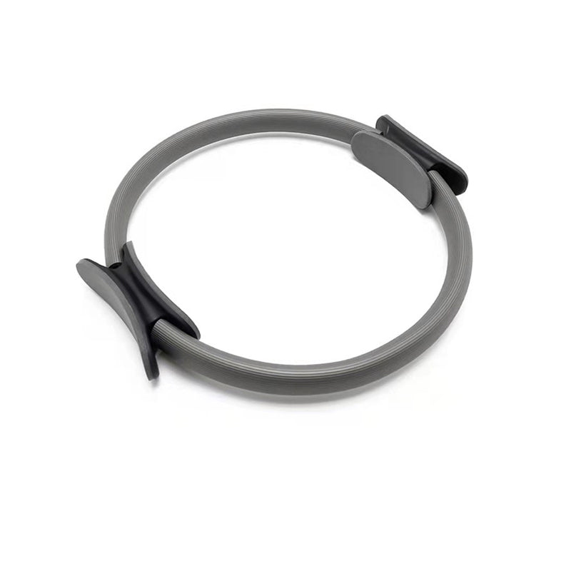 Unisex pilatescirkel i glasfiber, lämplig för hem och gym, visas i olika färger, 36 cm diameter, mjukt grepp.