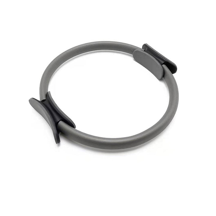 Unisex pilatescirkel i glasfiber, lämplig för hem och gym, visas i olika färger, 36 cm diameter, mjukt grepp.