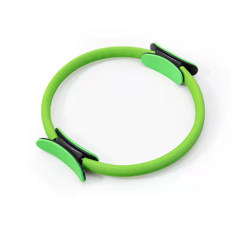 Unisex pilatescirkel i glasfiber, lämplig för hem och gym, visas i olika färger, 36 cm diameter, mjukt grepp.