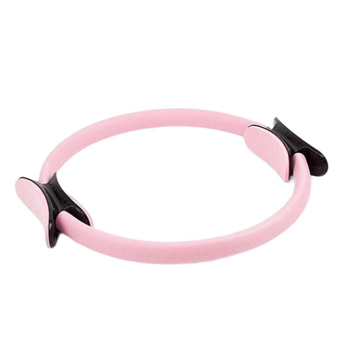 Unisex pilatescirkel i glasfiber, lämplig för hem och gym, visas i olika färger, 36 cm diameter, mjukt grepp.