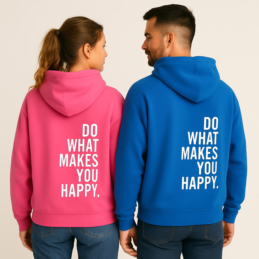 Bekväm unisex sweatshirt med inspirerande ryggtryck, en avslappnad tröja för streetwear.