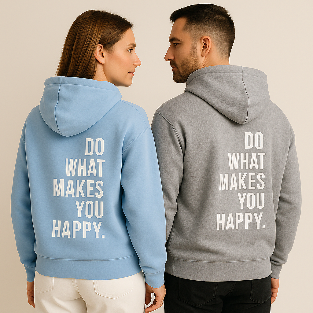 Snygg Dylan hoodie med färgglatt motiverande tryck, idealisk för modeinriktad vardag.