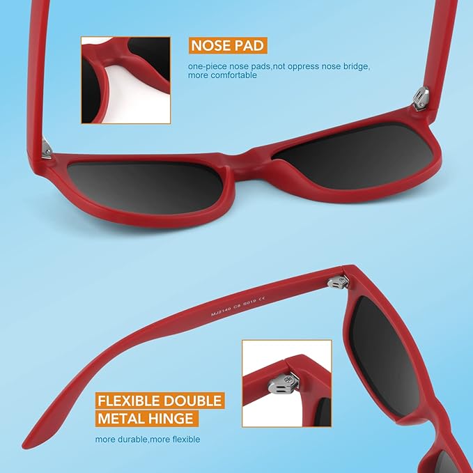 Skyddande retro solglasögon, unisex, med polariserade UV400-linser för sommarkörning.