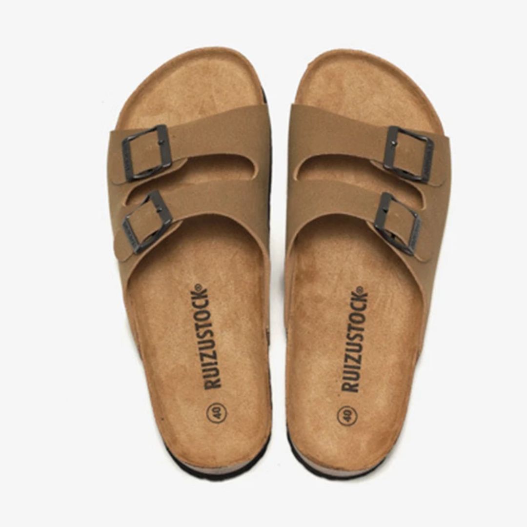 Fotriktiga unisex sandaler för dam och herr, med mjuk sula och justerbara kardborreband.