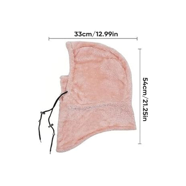 "Unisex Sherpa Balaclava i beige fleece, justerbar design, multifunktionell för både män och kvinnor, perfekt för kallt väder