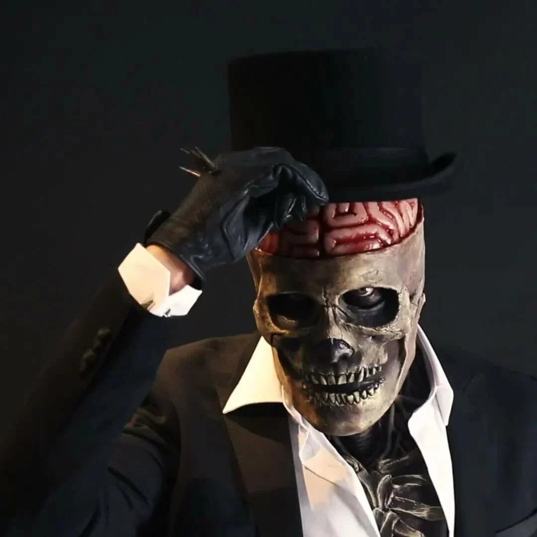 Unisex skelettmask i biokemisk stil för Halloween. Perfekt läskig maskerad- och festkostym.