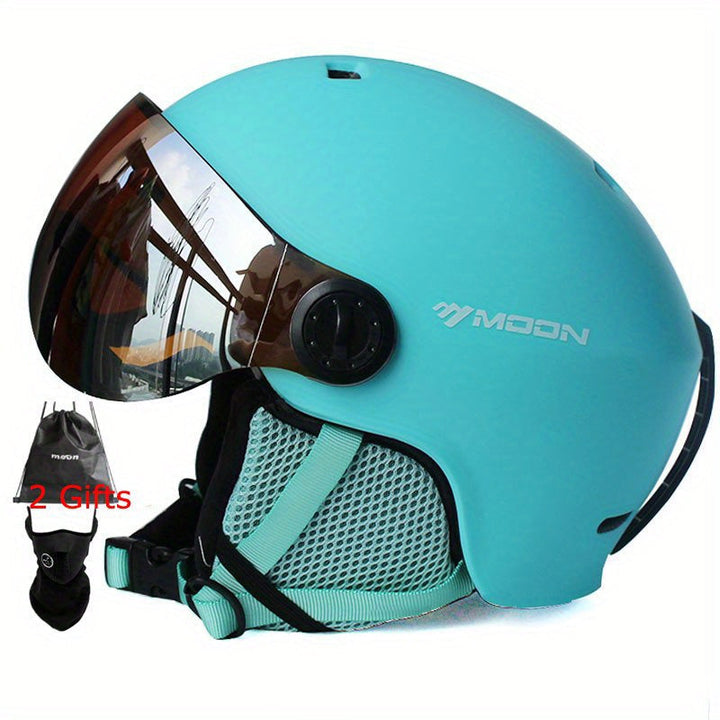 Svart unisex snowboardhjälm med smart ventilation, idealisk för utomhussporter.