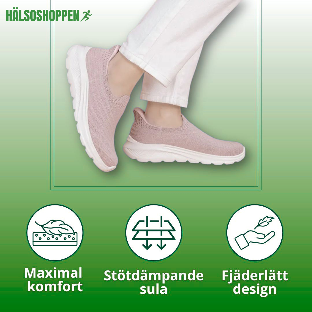 Fotriktiga slip-in skor för dam/herr, perfekta för vardag/promenad. Handsfree design.