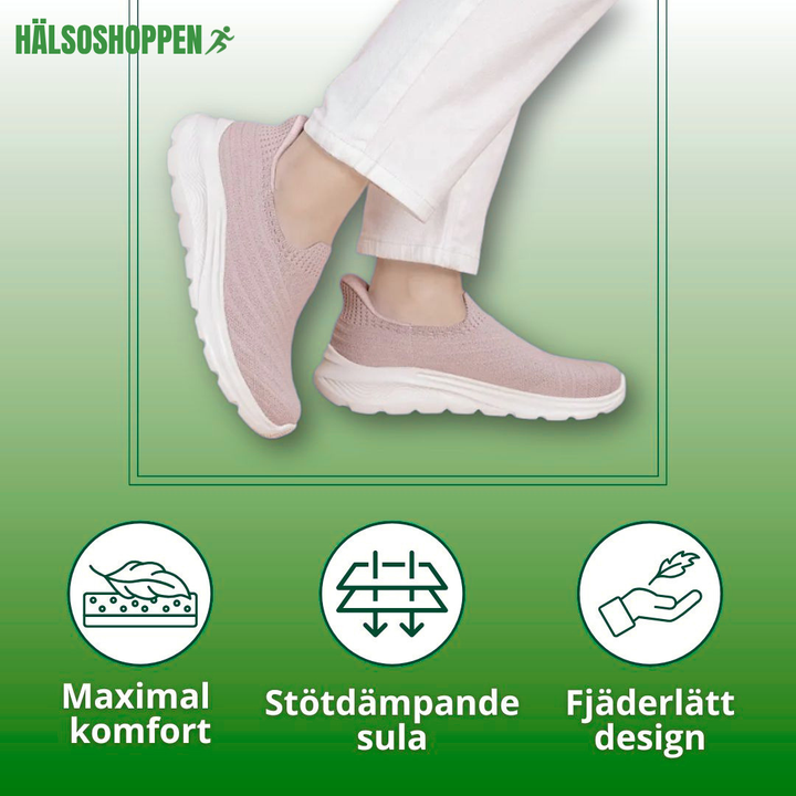 Fotriktiga slip-in skor för dam/herr, perfekta för vardag/promenad. Handsfree design.