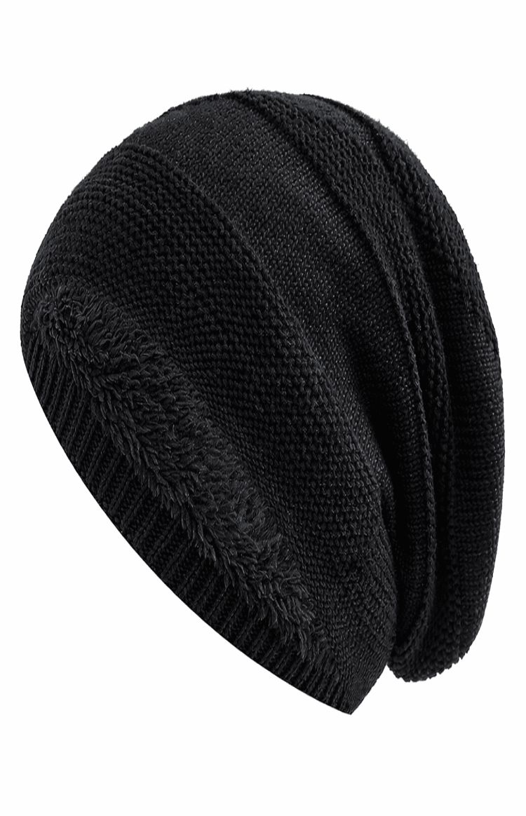 Trendig slouchy stickad mössa Imogen för en avslappnad look under vintern.