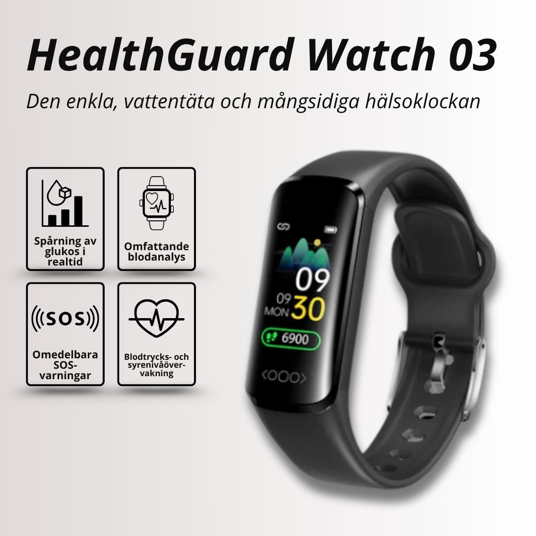 Allsidig hälsoklocka med pulsmätare, blodtrycksmätare, sömnspårare & sportlägen. Ditt fitnessband.