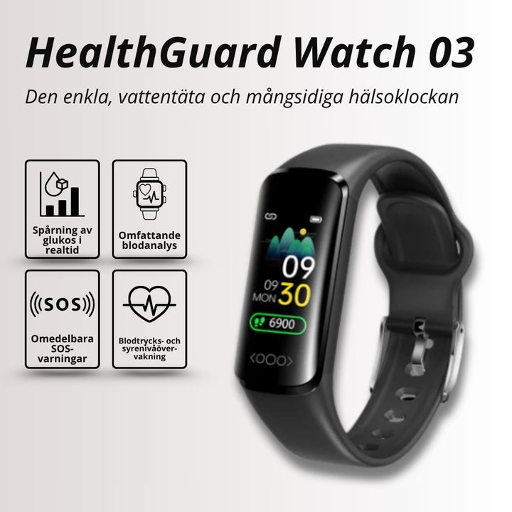 Allsidig hälsoklocka med pulsmätare, blodtrycksmätare, sömnspårare & sportlägen. Ditt fitnessband.